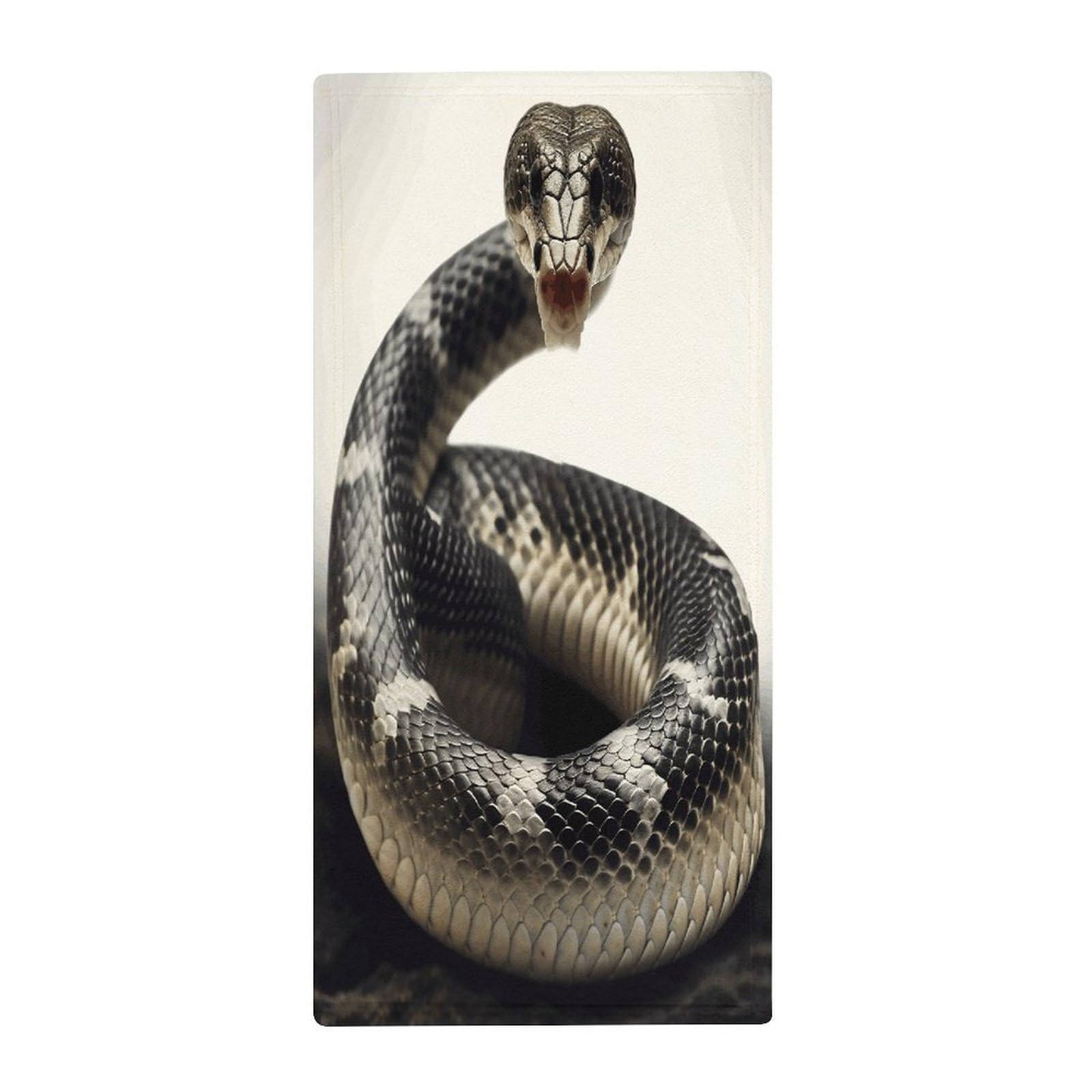 VstaDank Cobra Snake Hand Towels Ultra Soft Printed Towels Classic Coral Velvet Kitchen Hand Towel Highly Absorbent Hotel Spa Towel Collection for Bathroom Workout 13.8 X 28.7 in