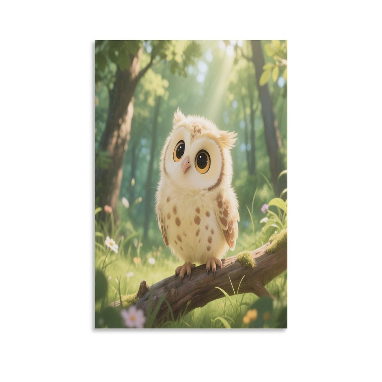 VstaDank Cute Owl Cub Canvas Wall Art on Canvas Prints Artwork Exquisite Decor Artwork Hang Wall Picture Hangable Decor Painting Picture Printed Poster Art for Home Decor 24x36inch(60x90cm)
