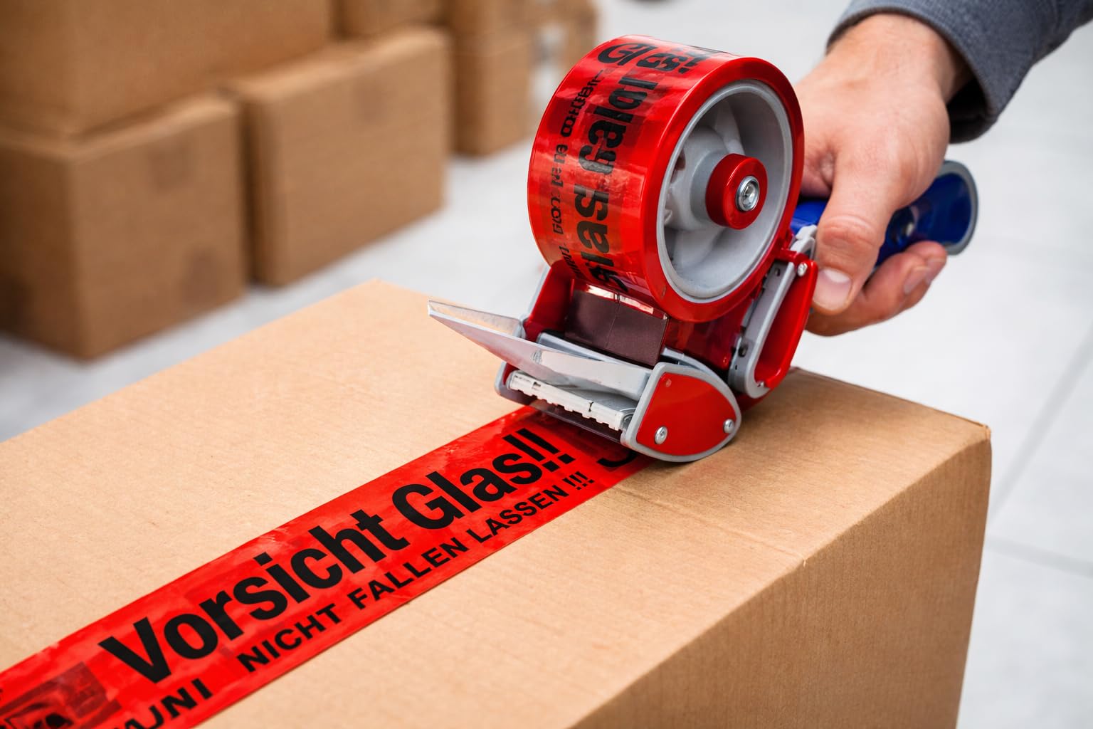 Bayli 72 Rollen Verpackungsband Vorsicht Glas 48mm x 66m – stark haftendes Klebeband für Logistik