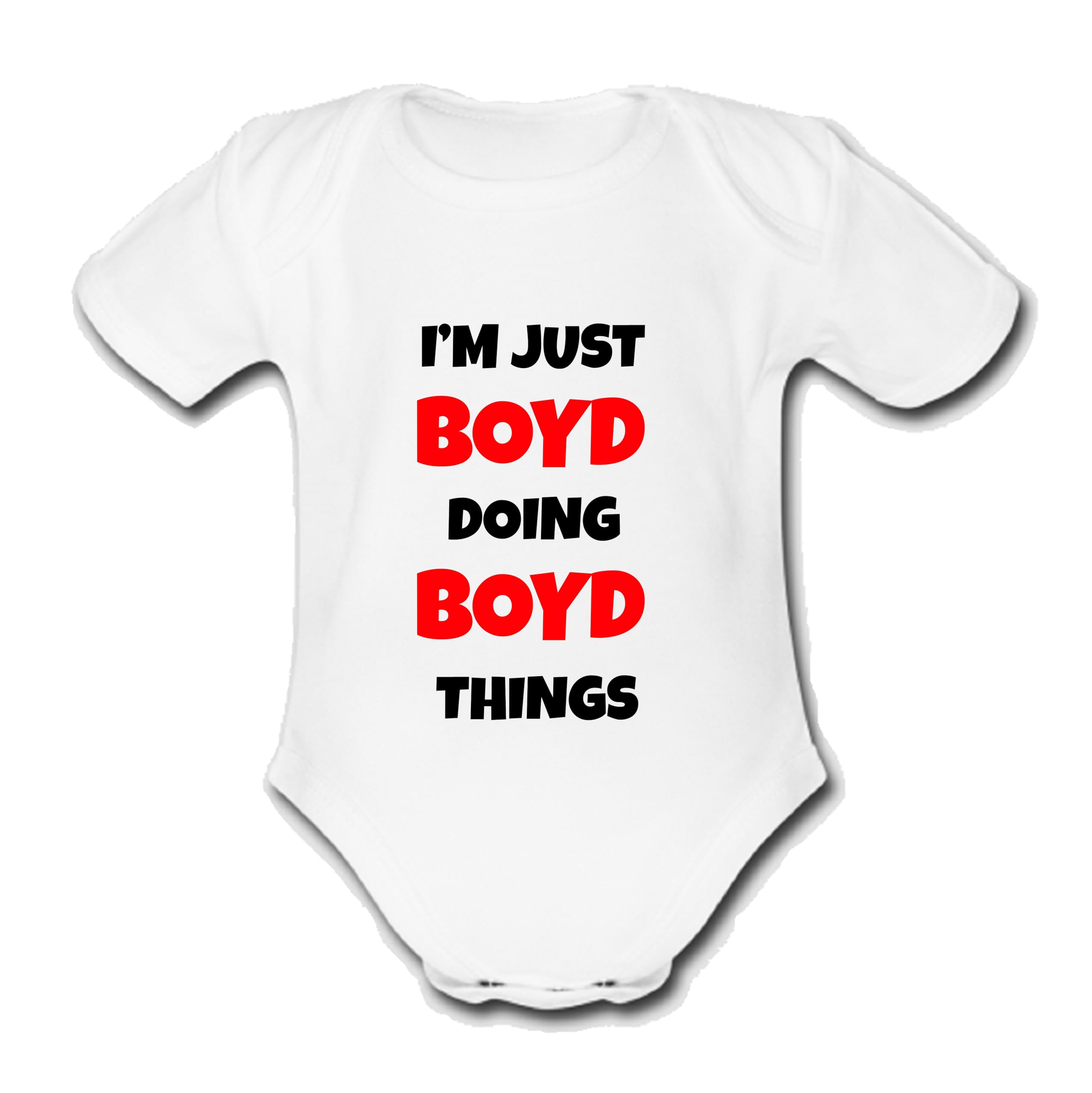 PsychobabyI'M JUST BOYD DOING BOYD THINGS Unique Baby Name Vest Grow Babygrow Bodysuit