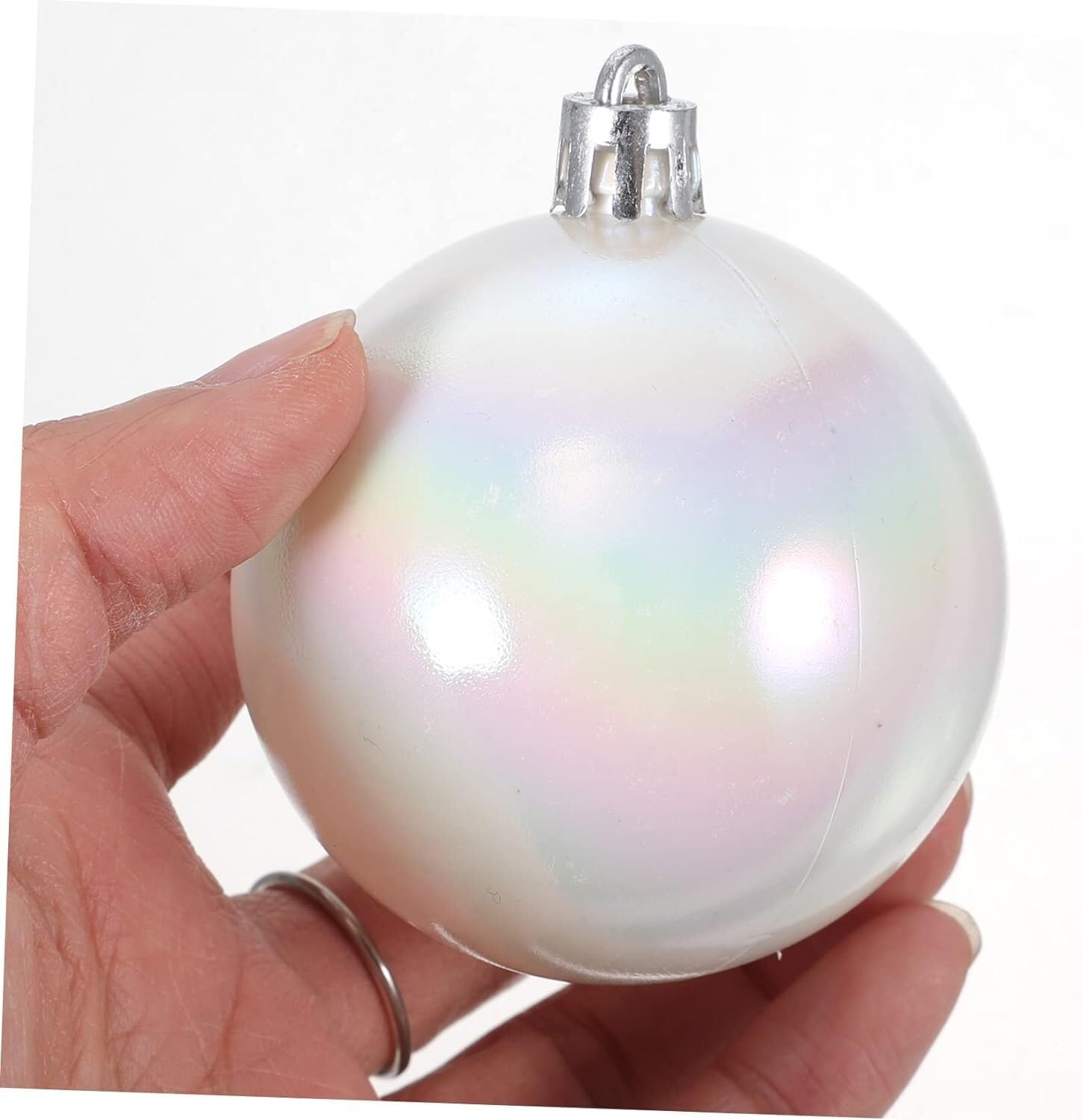 Weihnachtskugeln Christbaumkugeln 2,36'' Weihnachtskugel, Schillernde Weiße Kugel, Kunststoff-Dekoration, Party, Weihnachtsbaumschmuck Für Geburtstag, Weihnachten Weihnachtsbaumkugeln Weihnachtskugel