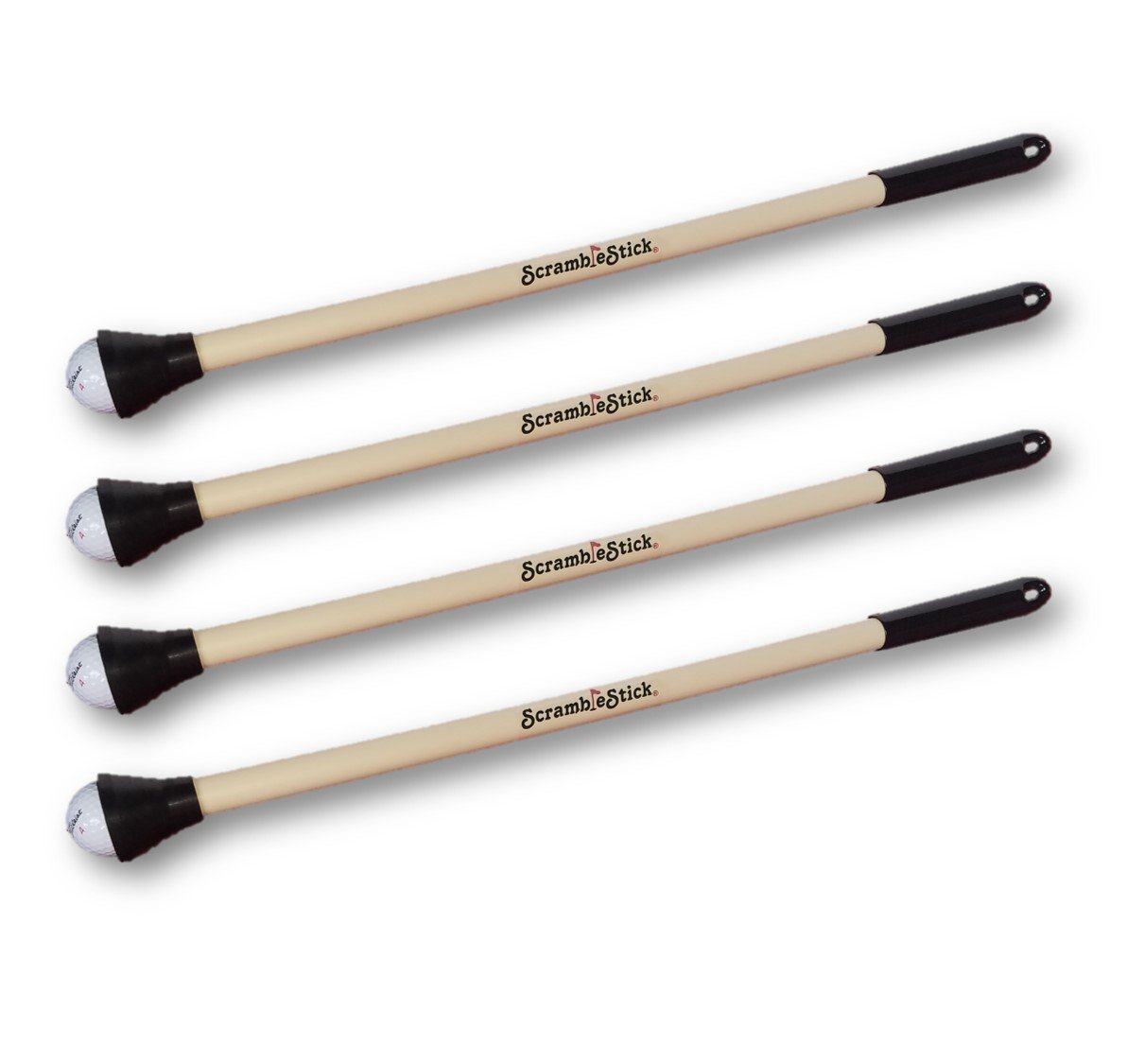 Scramble Stick The Original Golf Ball Retriever for Scramble Golf, 26-Inch, 4-Piece Set