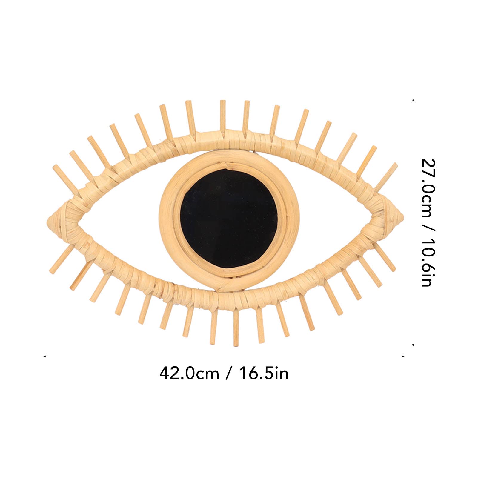 Specchio Per Occhi in Rattan, Specchio da Parete a Forma di Occhio, Decorazione da Parete Specchio in Rattan, Ornamenti Simbolici Ed Eleganti Realizzati Per La Decorazione del Bagno Dell'hotel Domesti