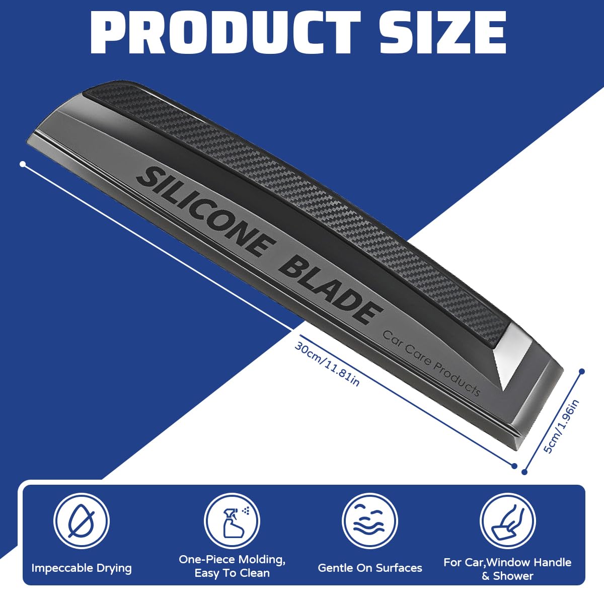 Image secondaire de Vunanvu Lot de 2 Raclettes en Silicone pour Vitres - Nettoyage Efficace sans Rayures