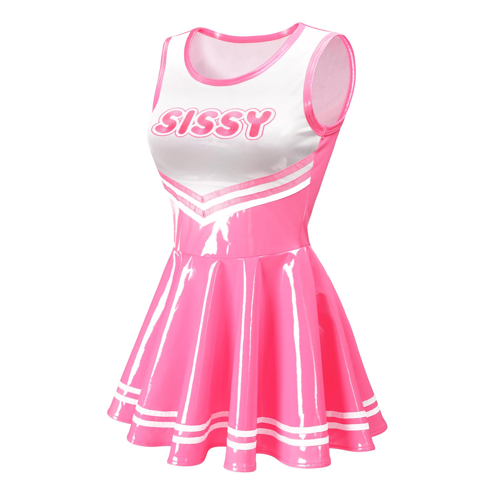 LittleForBig Mini abito da donna senza maniche in finta pelle aderente