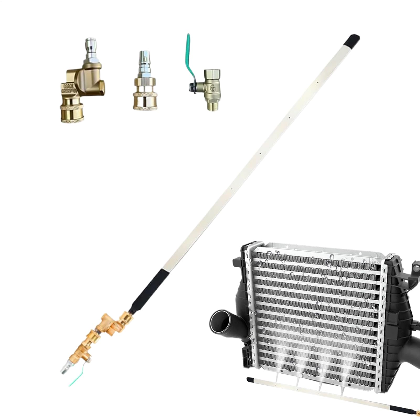 Robusto enjuague Lance – soplador preciso y anti frescor | Boquilla de agua de alta presión para pistola lanzada | Rotación a 180 grados para coche, autocaravana, calefacción, aire acondicionado
