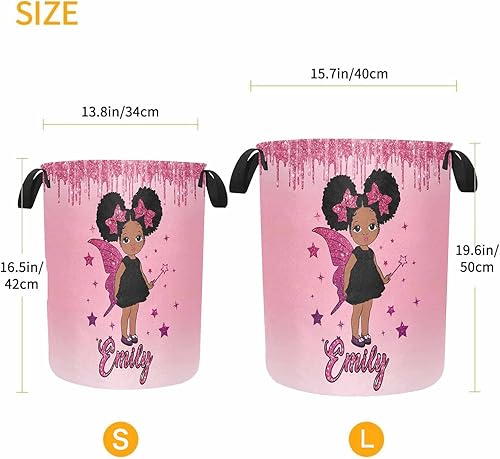 Miniatura 3 de Cesta de lavandería con estampado de mariposa de princesa niña, cesta de lavandería personalizada con tu nombre de diseño, juguetes y cestas de