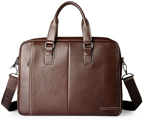 Miniatura 2 de Walnut Maletín de negocios para hombre, cuero de vacuno de grano completo, para portátil