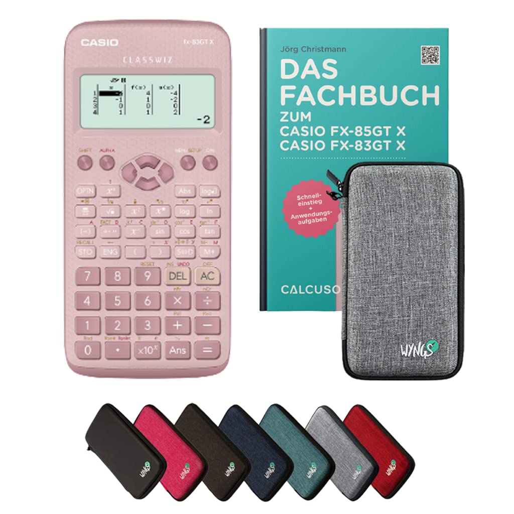 Casio fx-83GT X Incl. Funda Protectora Gris Claro y Libro especializado (64 páginas, DIN A5) – Calculadora científica – Smart Set (Alemán)