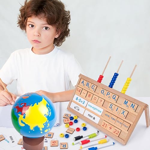 Miniatura 6 de VICASKY Educational World Globe for Smooth Edges Interactive Geography Learning Prop for Boys and Stimulates Curiosity and Knowledge Expansion