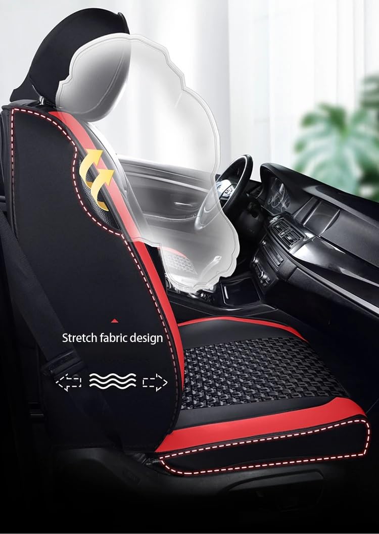 SWEPER Copri Seggiolino Auto Per CRV Per Civic Per Accord Per Città/Coprisedile universale per auto/Pelle PU+Seta ghiacciata Coprisedile Auto(Stile2)