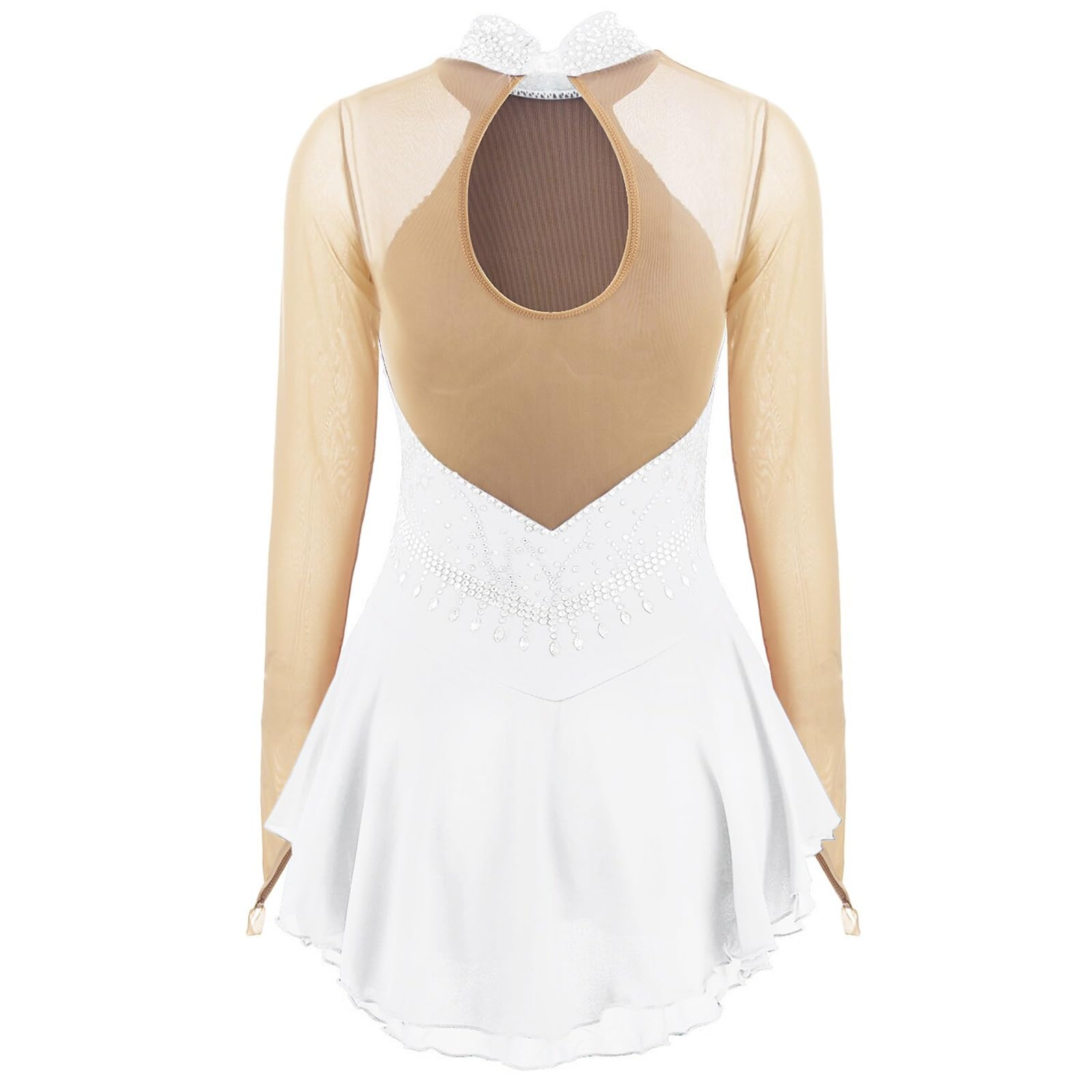 Dziewczęce Kobiety Sukienka Do Łyżwiarstwa Figurowego Rhinestone Spandex Ręcznie Robione Stroje Treningowe Kostiumy Sceniczne