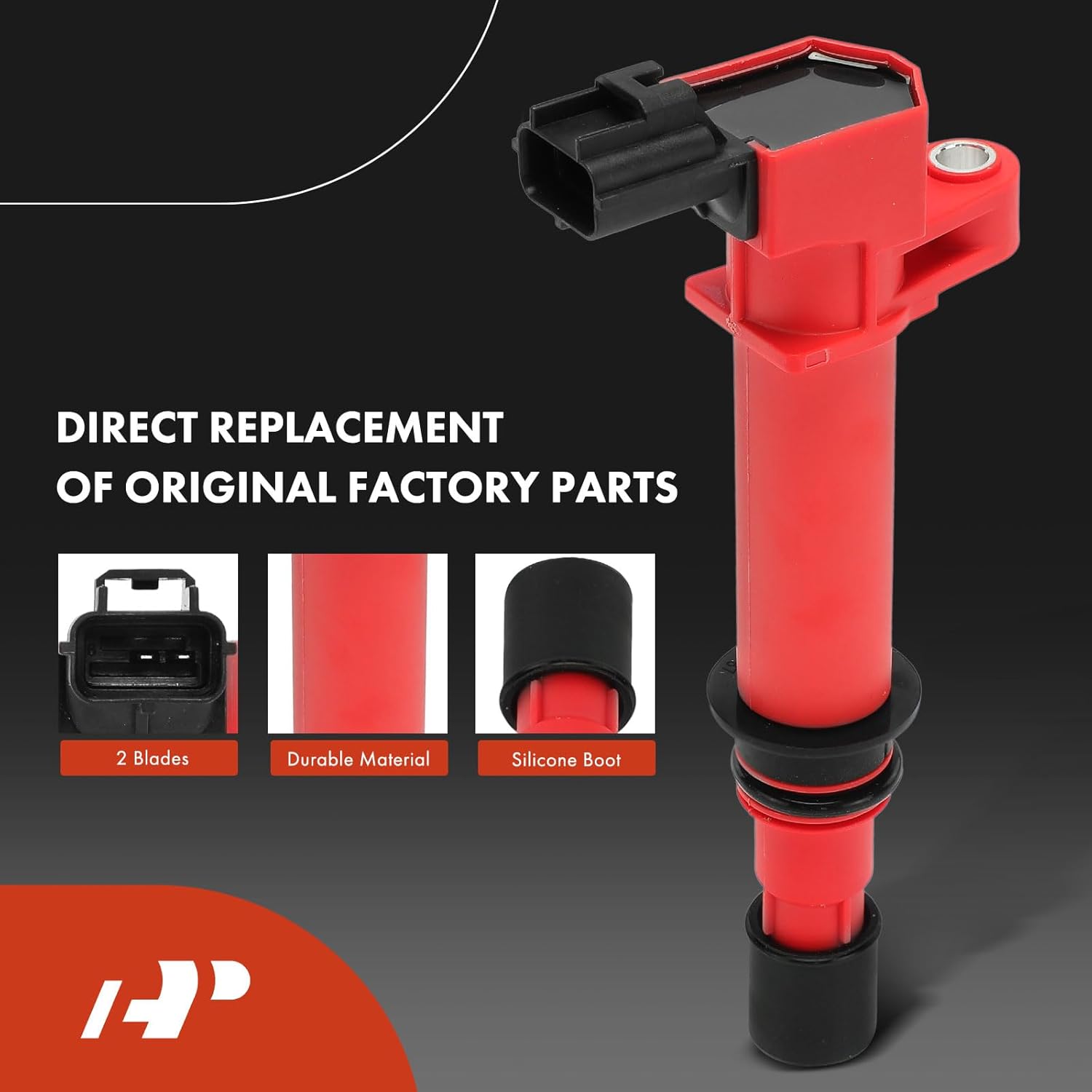 A-Premium (Red) Set of 12 Ignition Coil Pack and Iridium Spark Plugs Compatible with Jeep Grand Cherokee 2005-2008, Liberty, Commander & Dodge Ram 1500, Durango, Nitro, Dakota & Mitsubishi Raider