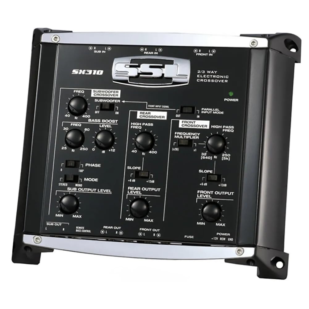 Kit Set para SOUNDSTORM SSL SX310 1 Crossover electrónico de 2/3 vías, Ecualizador, 3 Salidas Delanteras/traseras/subwoofer con Control Remoto de subwoofer Incluido, 1 Pieza