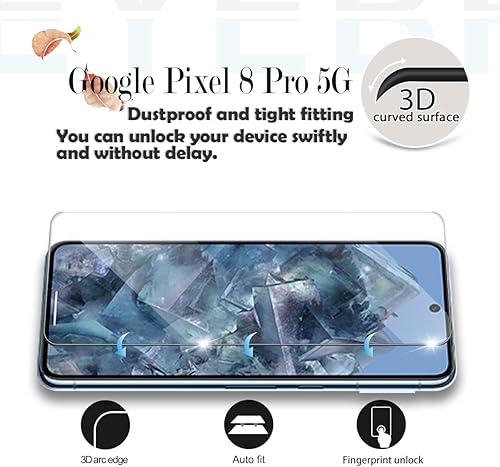 Miniatura 3 de Pixel 8 Pro - Protector de pantalla de vidrio templado transparente HD [3D Touch] [sin burbujas] [antiarañazos] [compatible con fundas] protector