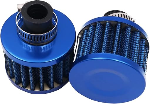 4pcs 12mm Car Intake Air Filter Universal Cold Air Intake Filter Kit Crankcase Bleed Cover - Blue