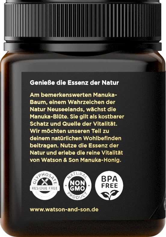 Watson & Son Manuka Honig MGO 600+ 250g | Premium Qualität aus Neuseeland