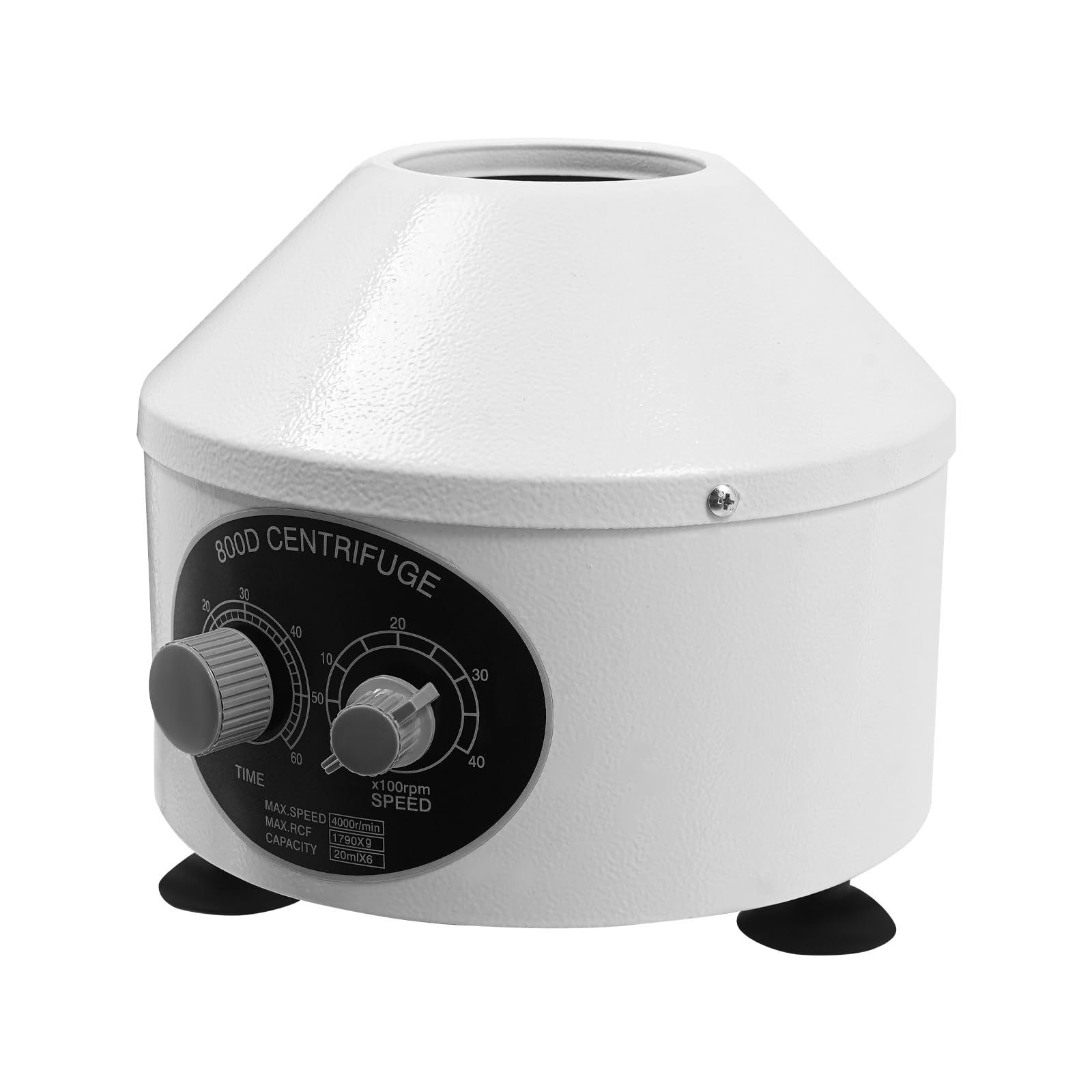 4000 rpm centrifuga da laboratorio con timer, centrifuga elettrica da laboratorio con rotore da 6 x 20 ml, centrifuga da tavolo per plasma, siero, vaccino (220 V, 1790 g, timer da 0 a 60 minuti)