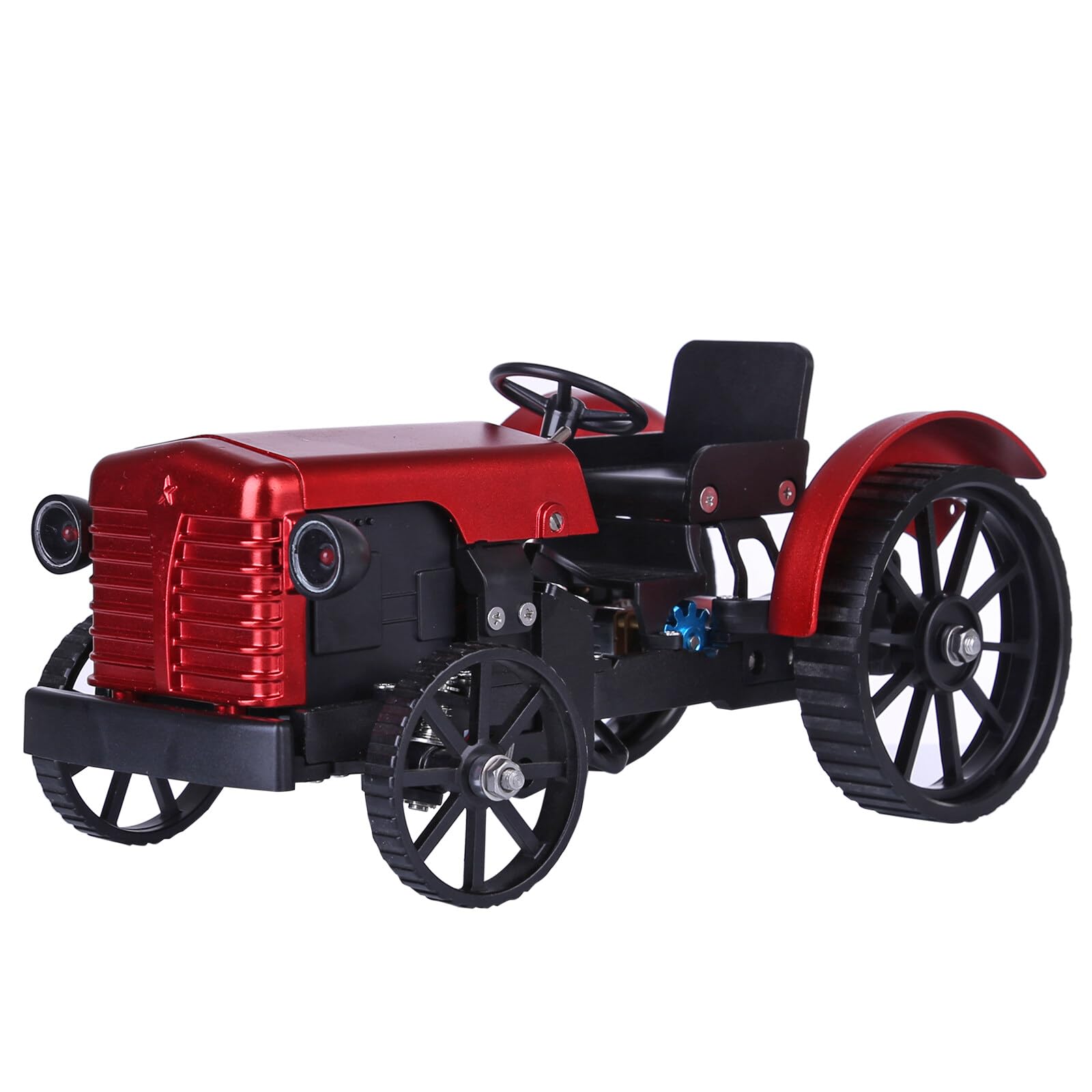 Mini trattore elettrico fai da te in metallo modello meccanico CNC di precisione Engineering kit di costruzione di trasmissione modello dimostrativo per adulti ingegneri hobby