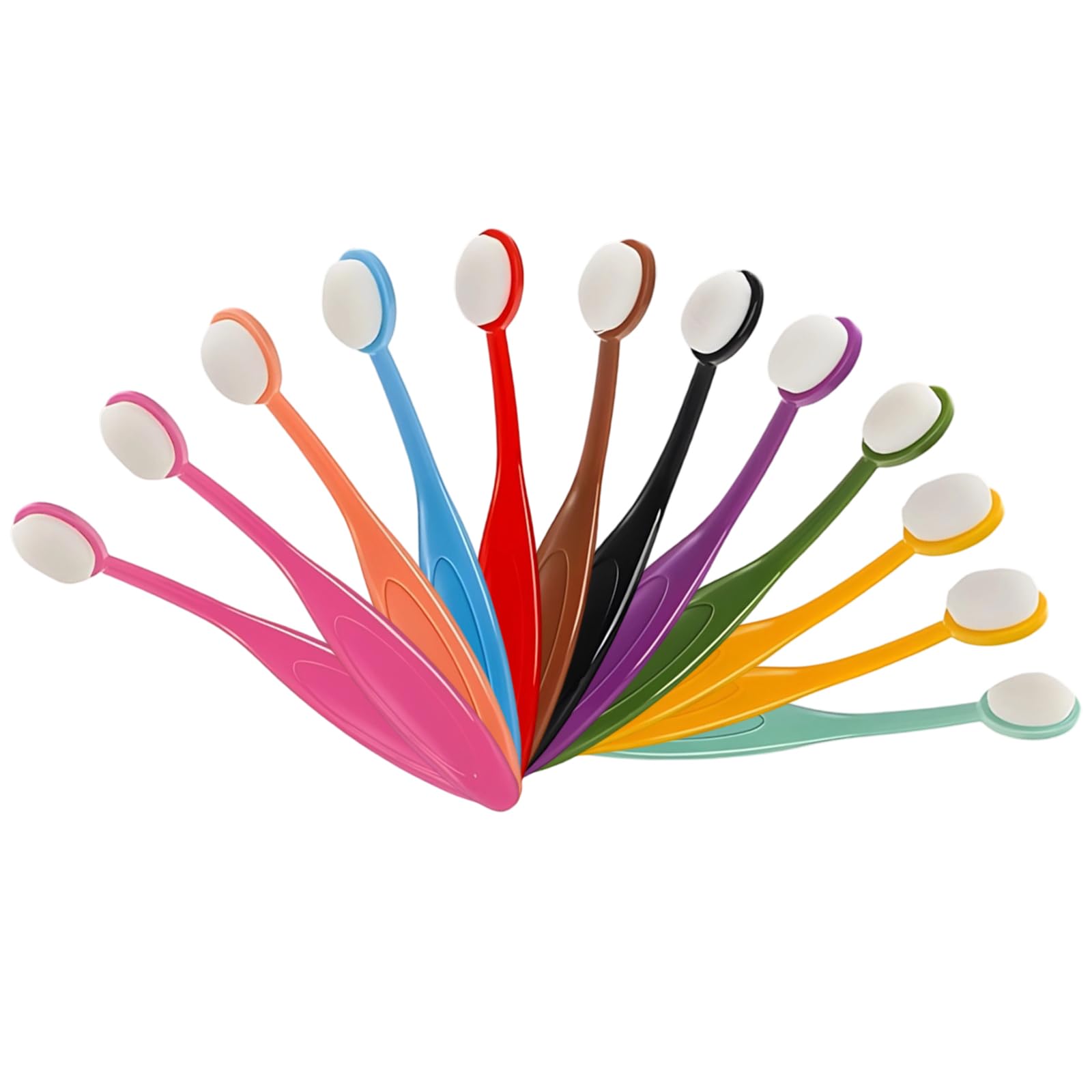 12 PCS Blending Brush, 5.5 * 0.5 Inch Blending Brushes for Crafts, 10 Colors Stencil Brushwith Handle, Dye Brush Set Ideal for Makeup, Painting, Card Making and DIY Projects
