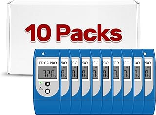 Temperature Data Logger, TE-02PRO 10PCS Multi-Use USB Temperature Recorder with 32000 Readings, Auto PDF & CSV Reports, LED Alert Indicator, 1-Year Battery Life, Calibration Certified