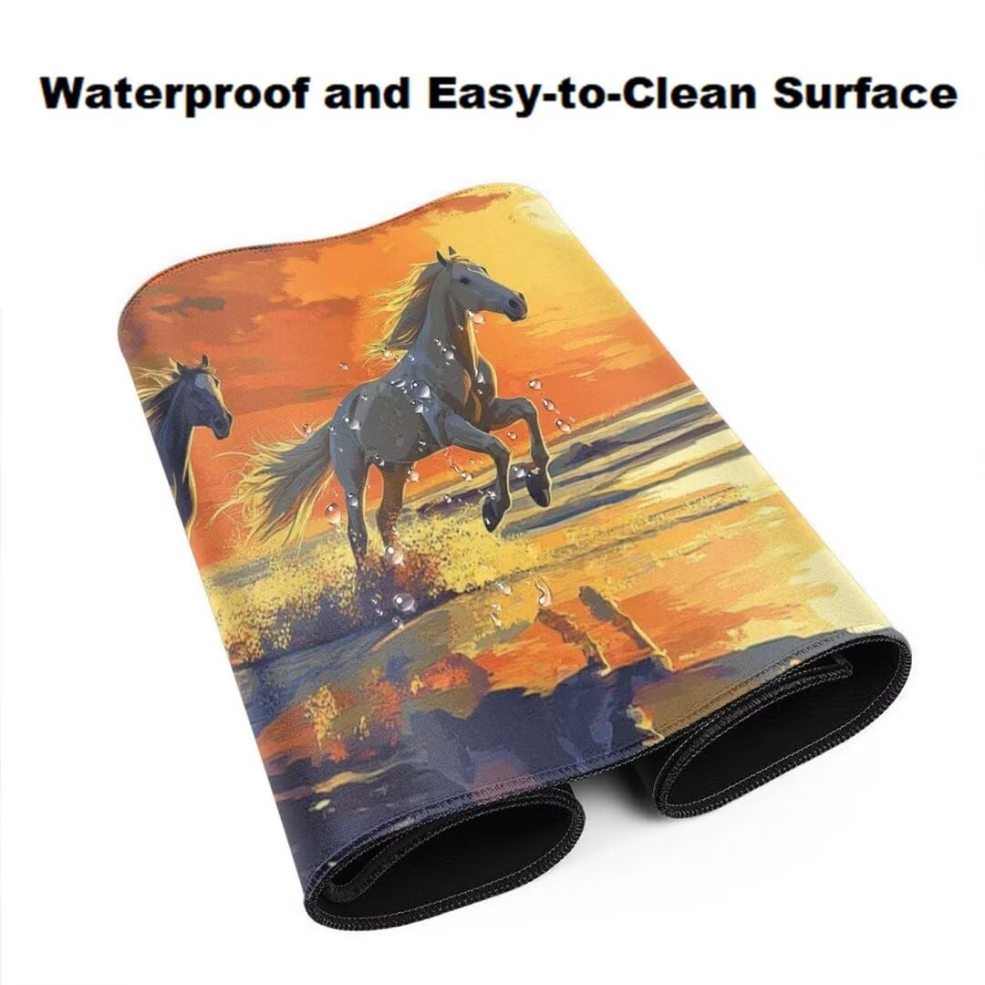Tappetino Mouse Cavalli Tappetino Mouse XXL 1600 x 800 mm,Animali Tappetino Scrivania con Base In Gomma Antiscivolo,Tappetino Mouse Gaming Impermeabile Mouse Pad,Maggiore Precisione e Velocità qw255