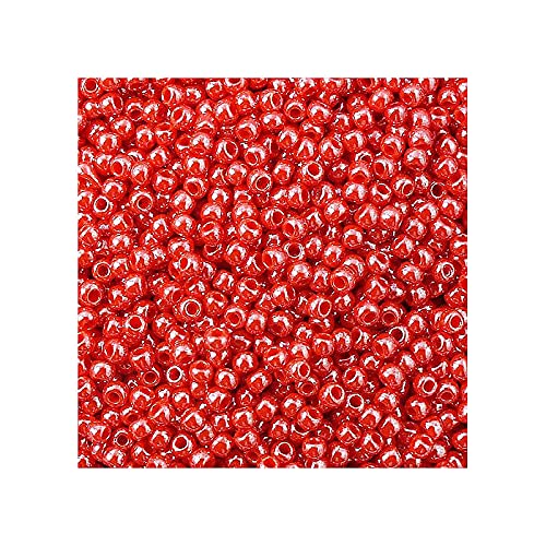 10 g TOHO Round Seed Beads Rocailles, Size 11/0, Opaque Lustered Cherry (# 125), Japan, Glass — image 1