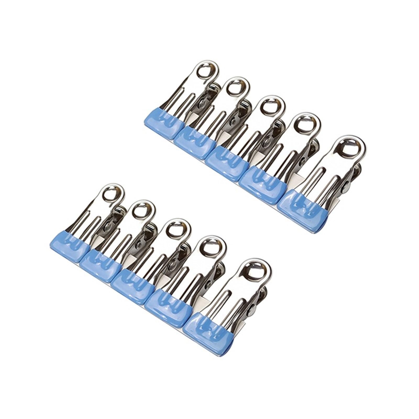 50Pcs Stainless Steel Clothes Peg Household Multipurpose Sealing Clips Windproof Non Slip No Trace Fixed Clamp Airing Clothespin Stainless Steel Clothes Peg(Blue)
