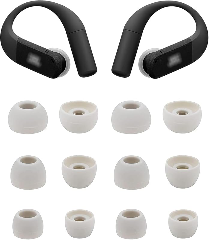 Eartips Compatible with JBL Endurance Peak 4 Earbuds, 6 Pairs S/M/L Sizes Soft Silicone Ear Tips Replacement Earbuds Tips, Compatible with JBL Endurance Peak 4 6 Pairs Gray