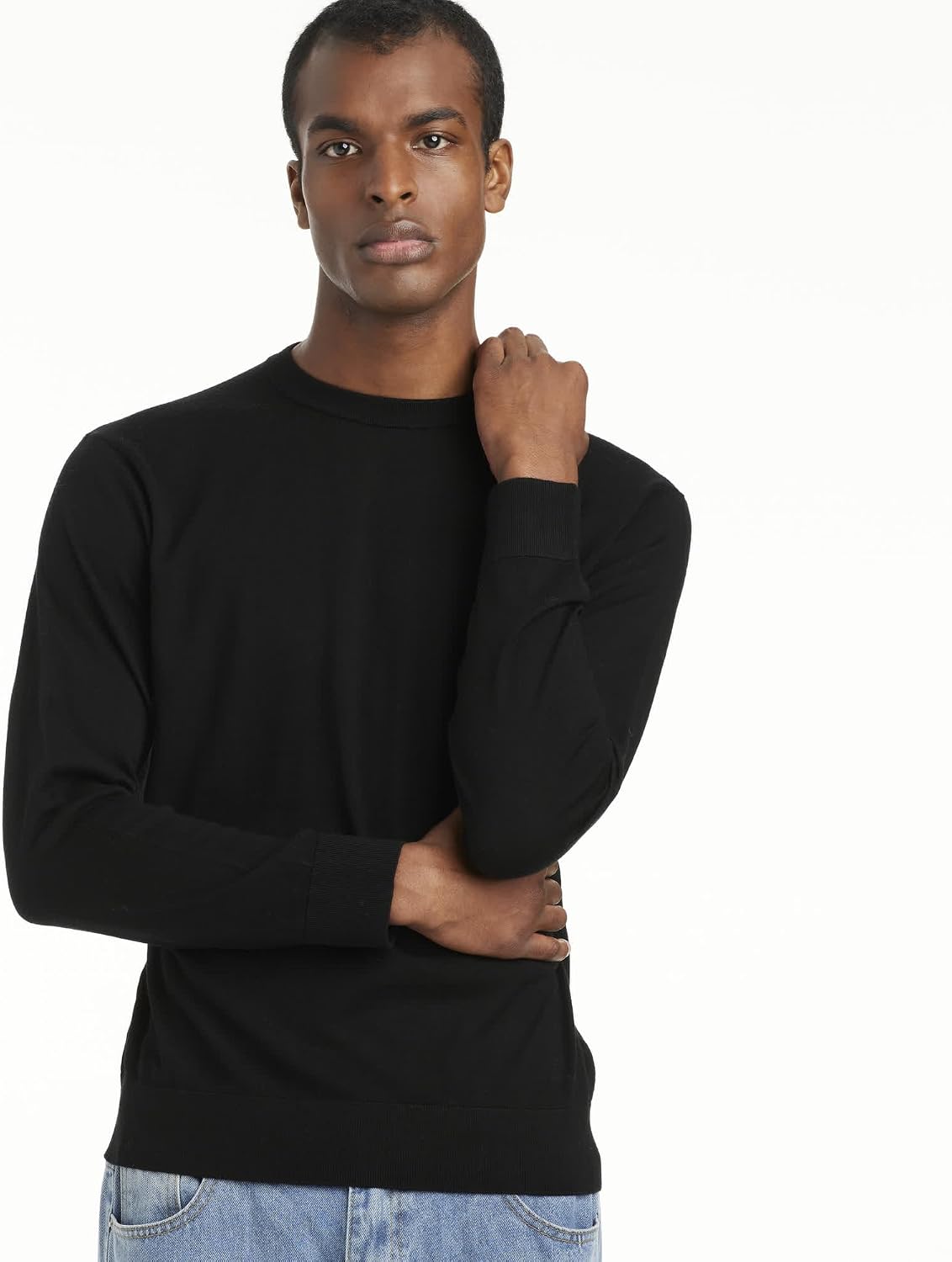 Daily Men’s Crew Neck Sweater – Essential Line, 100% Wool Pullover, Super Soft Lightweight Classic Knit