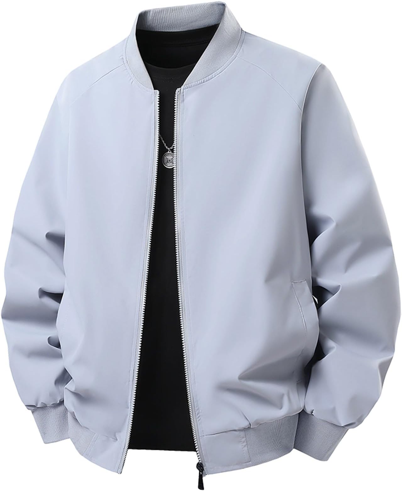 Bomber Jacket Men's Transition Jacket Thin Stand-Up Collar Blouson Jacket Autumn Casual Jacket Long Sleeve Pilot Jacket Softshell Jacket Autumn Jacket Autumn Jacket Plain Winter Jacket