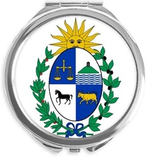 Uruguay South America National Emblem Hand Compact Mirror Round Portable Pocket Glass