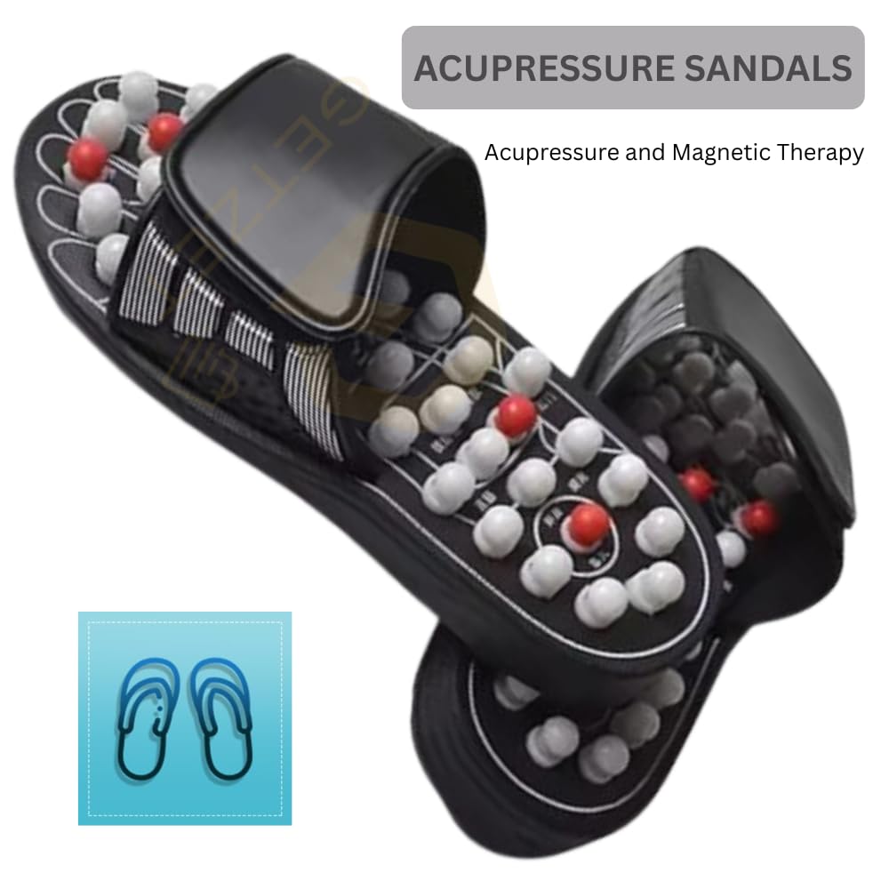 GETZET Yoga Paduka Manual Acupressure Magnetic Therapy Foot Massage Slippers Acupuncture Acupoint Massage Sandals Shoes, Reflexology Health Shoes for Men Women. 3