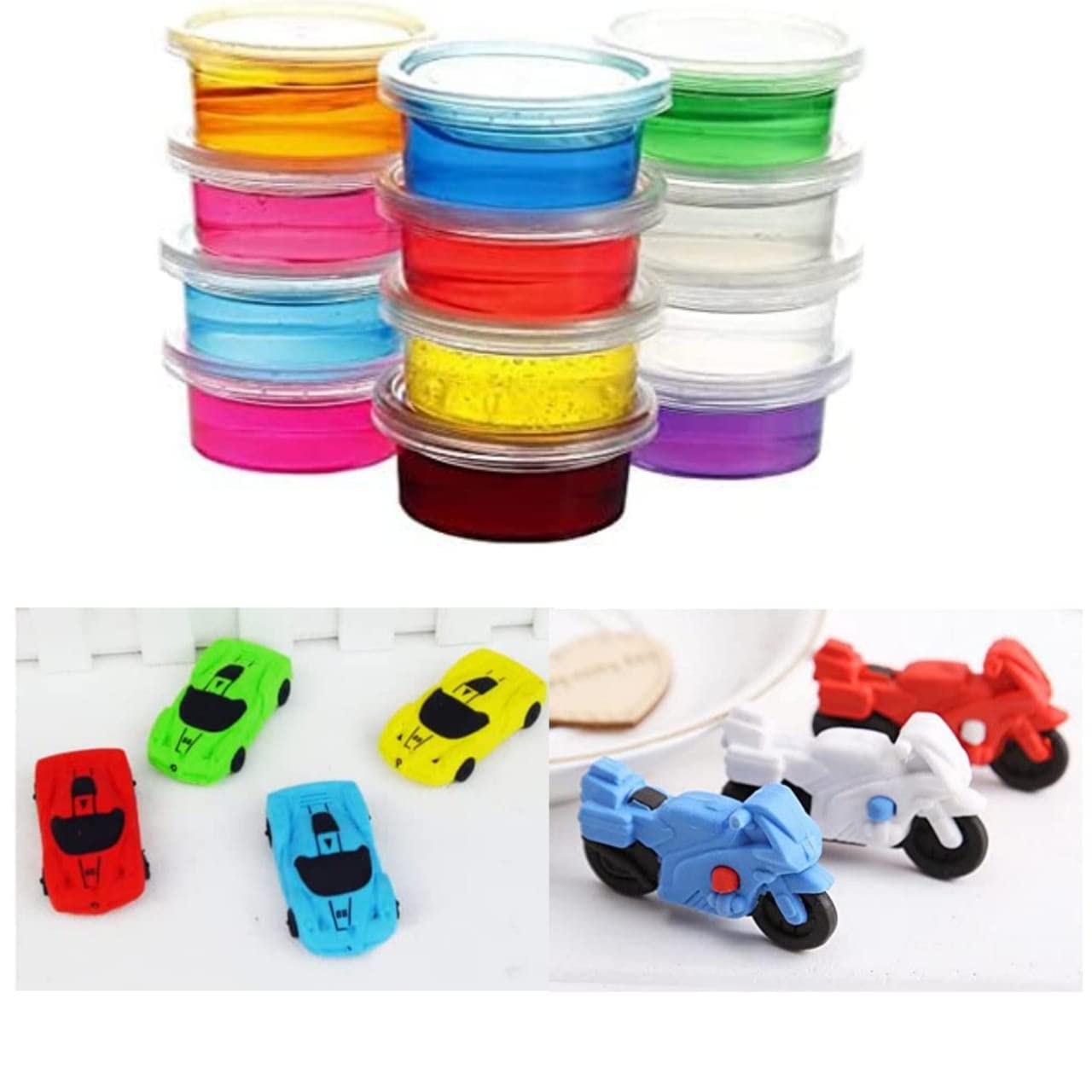 Buy IMTION ® 3 in 1 (9 Pcs Crystal Slime Jelly Clay Any Colour + 2 Pcs