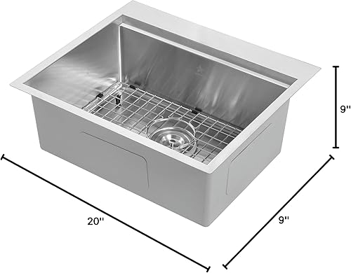 Miniatura 9 de STARSTAR Estación de trabajo con repisa de acero inoxidable 304 para montaje superior, fregadero de cocina, patio, bar, lavandería, oficina, con