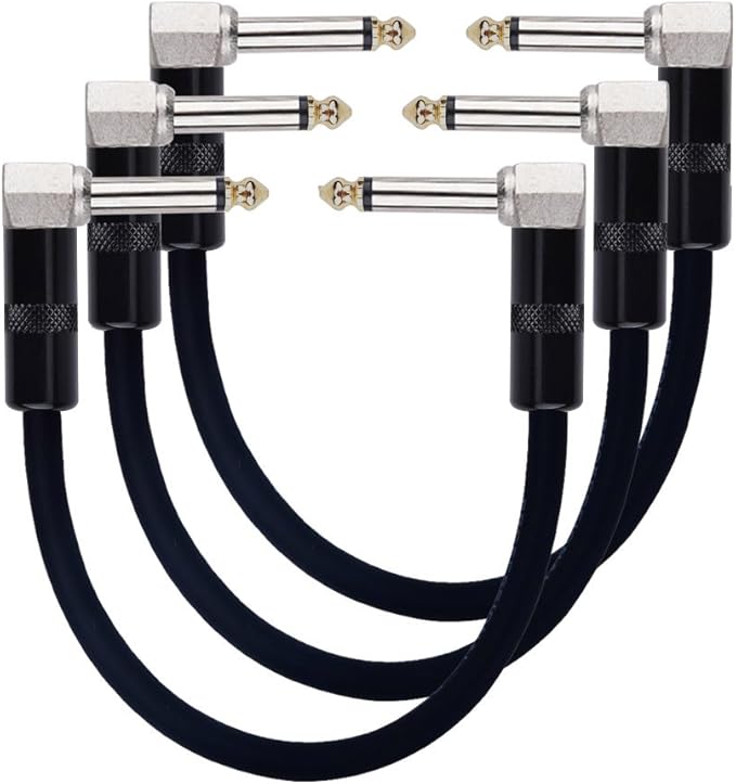 Rayzm Guitar Patch Cable 6.35mm Noiseless 15cm Guitar