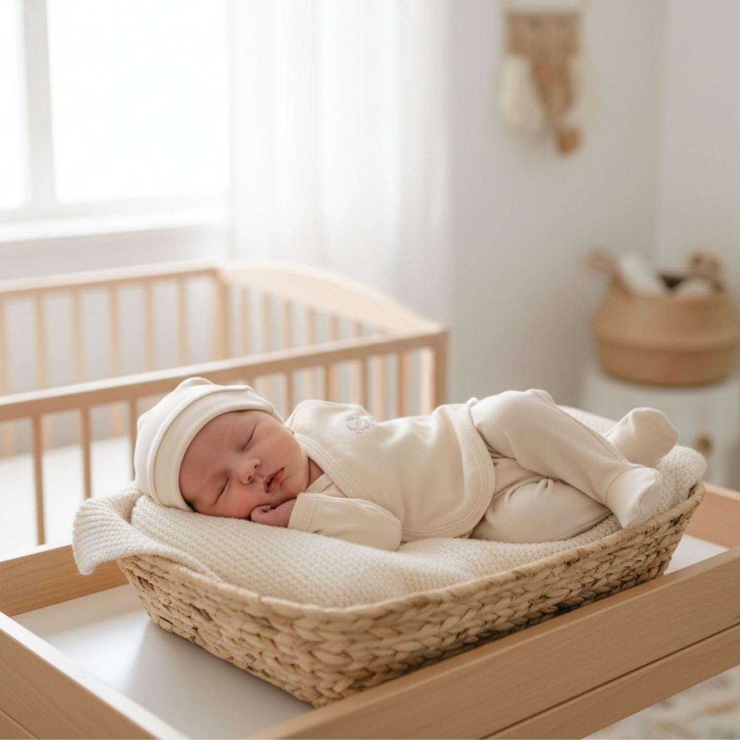 Kitikate Organic Cotton Preemie Layette Set, 4-Piece Unisex Hospital Coming Home Outfit Set