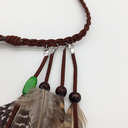 Miniatura 6 de Diadema de plumas hippie indio bohemio para el cabello, con borla, tocado bohemio para mujeres y niñas, diadema para el cabello, bandas para el