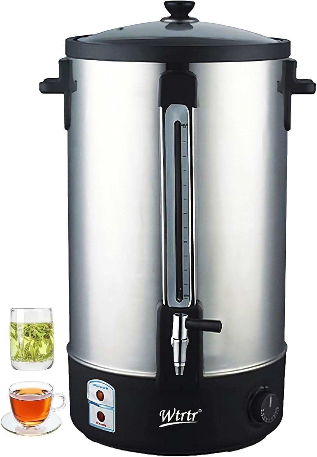 Wtrtr 35L Anti Scalding Electric Water Boiler,Double-Layer Commercial Insulation Bucket Electric Hot Water Barrel,Stainless Steel Insulation Barrel Milk Tea Barrel (35L Double-Layer)
