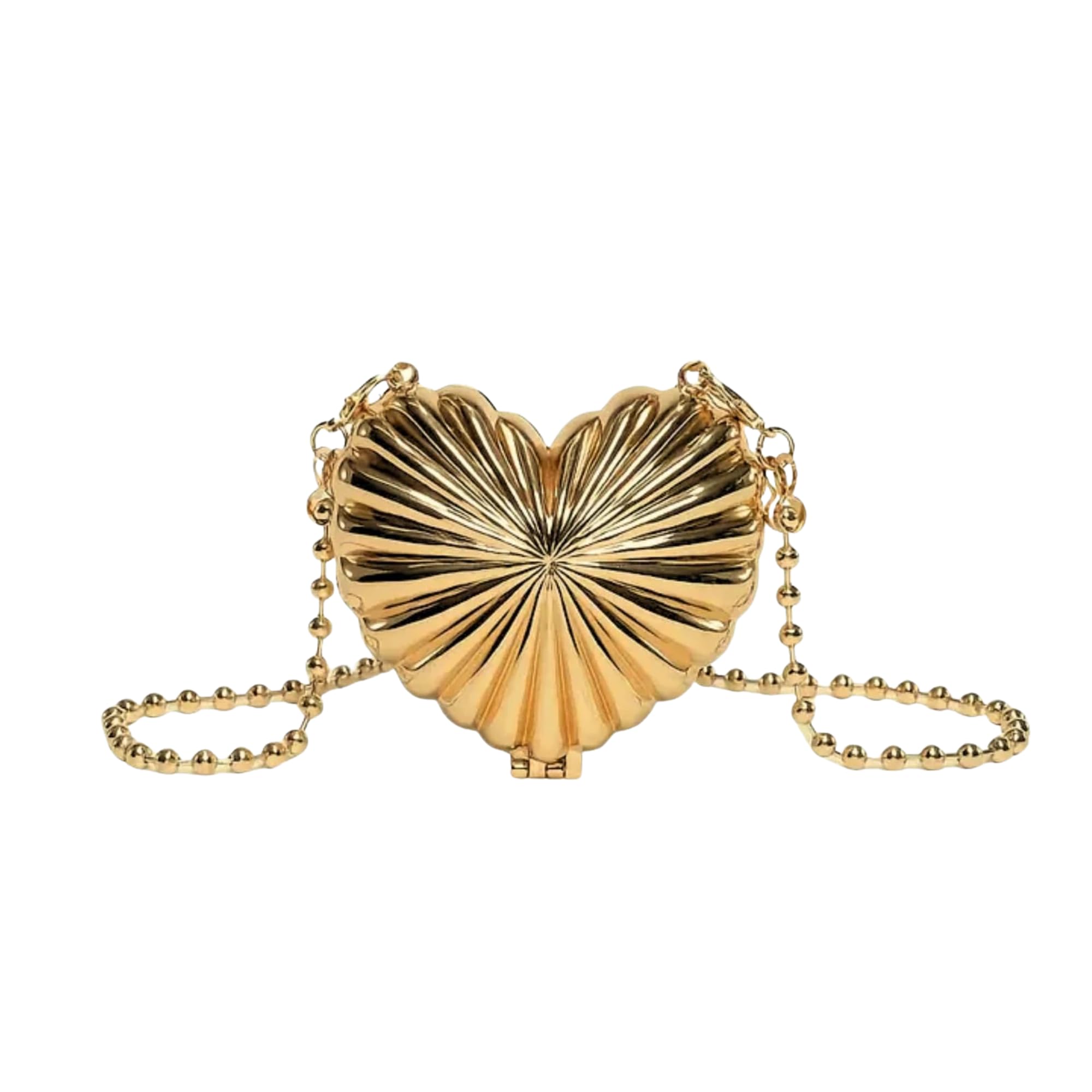 Amour Clutch for Women | Golden Metallic Evening Bag | Lightweight Mini Purse with Snap Closure | Ideal for Weddings, Parties & Festive Celebrations