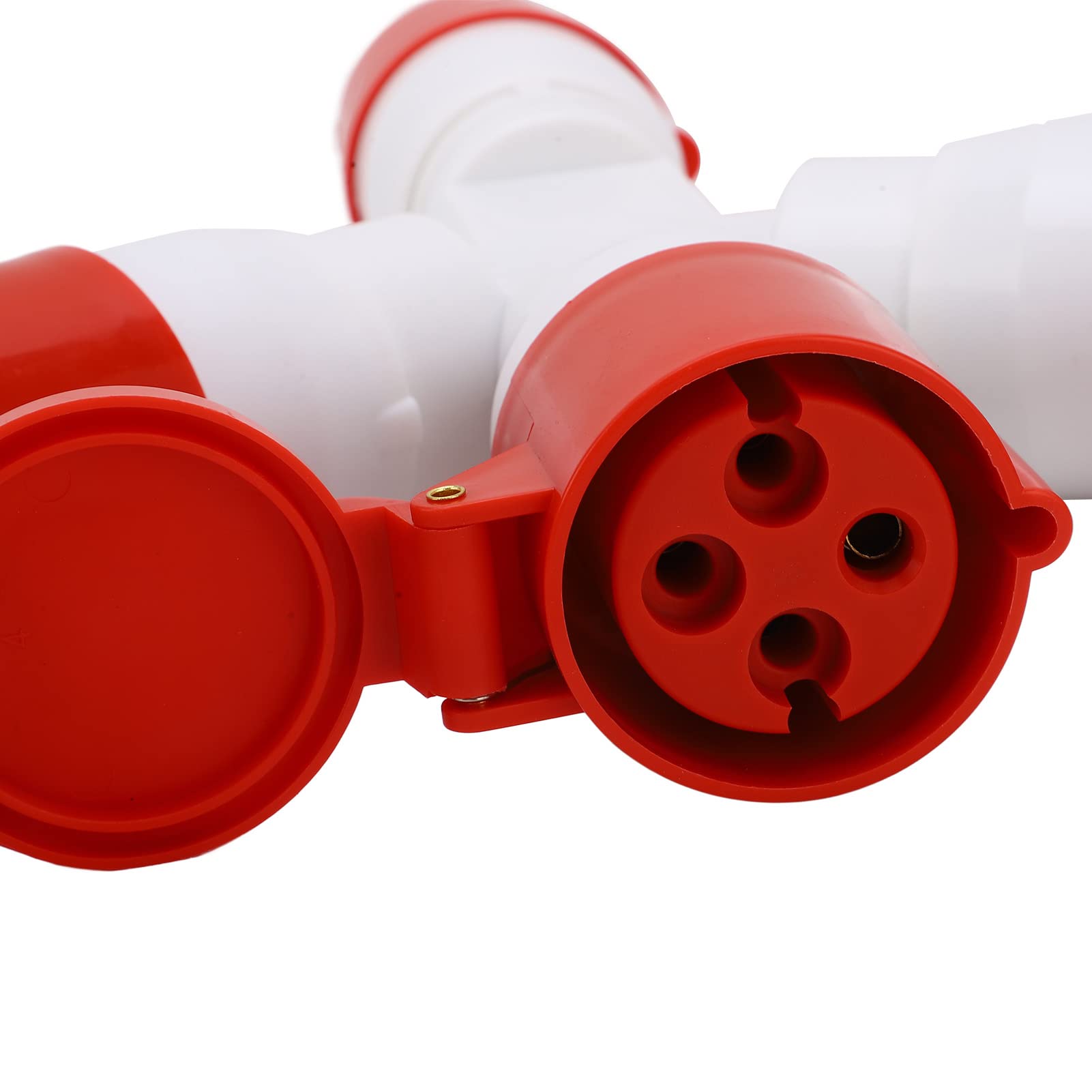Spina per Sito Industriale 2P N E Spina Industriale 1 Ingresso 3 Uscite Prese Multiple a 4 Pin Alimentazione Connettore Elettrico 32A 380‑415V