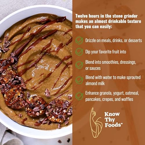 Philosopher Foods Naked Creamy Sprouted Almond Nut Butter, 16 Oz. – Silky Smooth Pourable Organic Butter, Natural Sweetness, Stone Ground Almonds, Keto Snack, Vegan Butter, Paleo & Small Batch #TOP4