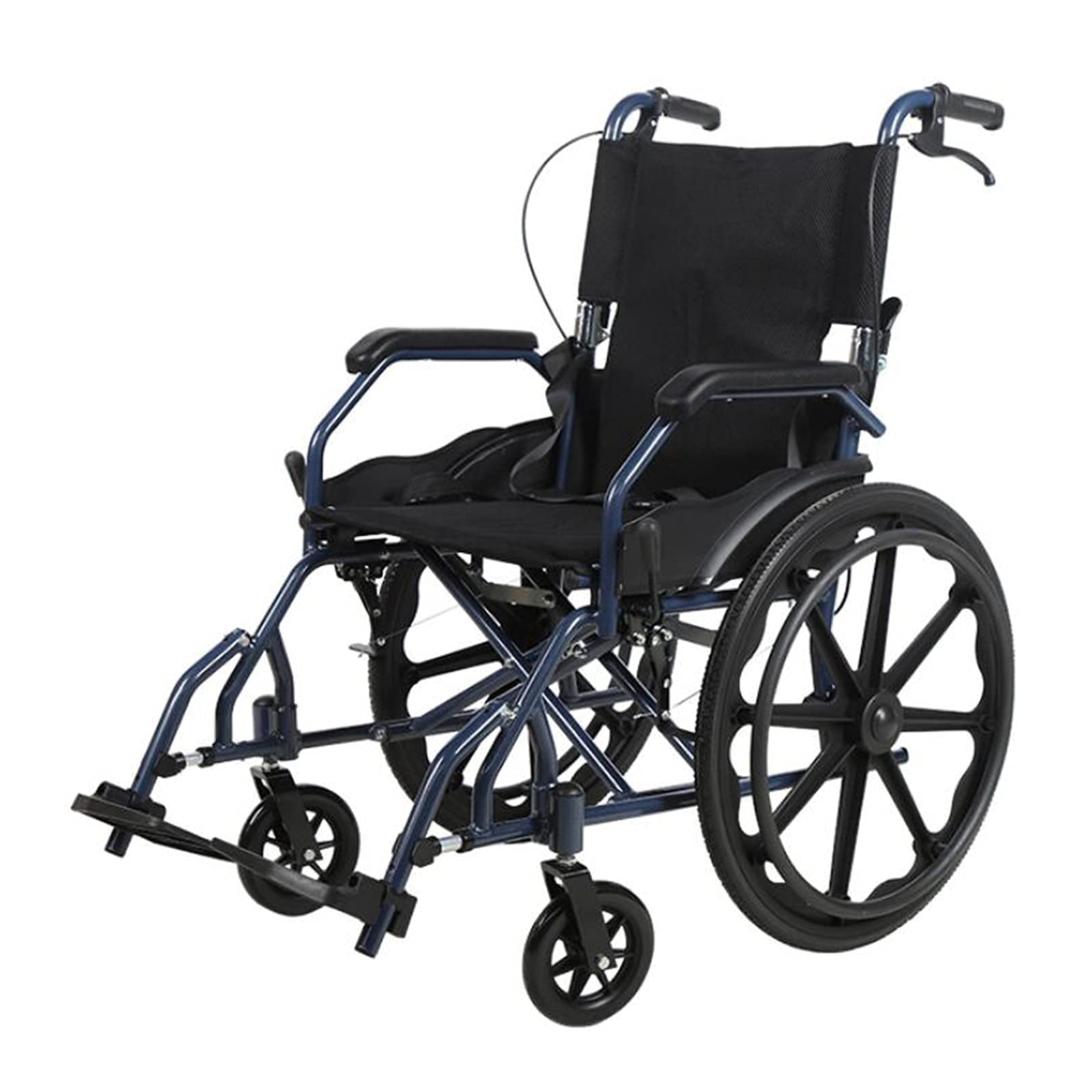 Sillas de ruedas Sillas de ruedas plegables, sillas de ruedas autopropulsadas Silla de ruedas de tránsito plegable de aluminio súper liviana con asiento extra ancho de 20 pulgadas, scooter de movili