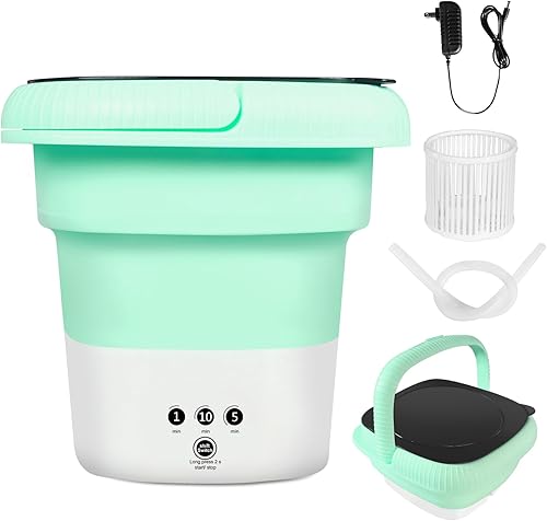 Lavadora portátil, lavadora plegable de 6.5 L, mini lavadora, pequeña lavadora portátil fácil de llevar, adecuada para apartamentos, dormitorios,
