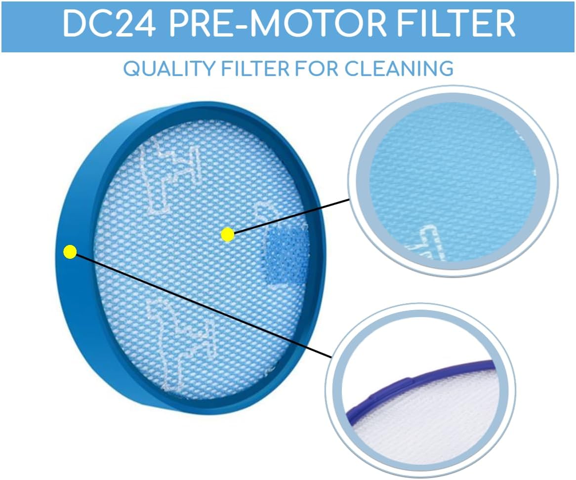 Replacement Filter Kit Designed To Fit Dyson DC24 Animal DC24 Multi-Floor the Ball Filter Kit Includes Washable and Hepa Filters for Dyson DC24 Replacement