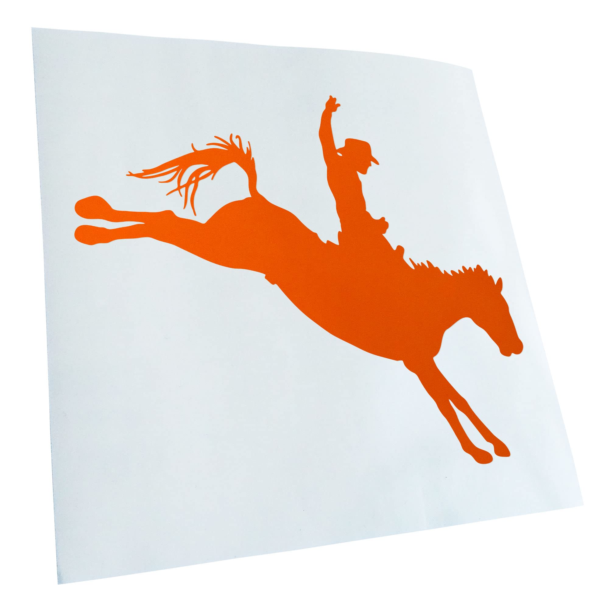 Kiwistar - Car Sticker - Orange - 30 x 25 cm Cowboy with Horse Rodeo Sticker for Car, Laptop, Bicycle, Truck, Motorcycle, Multicoloured JDM Decal Racing