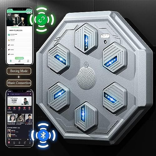 Machine de boxe musicale électronique murale connectée Bluetooth avec gants - 3