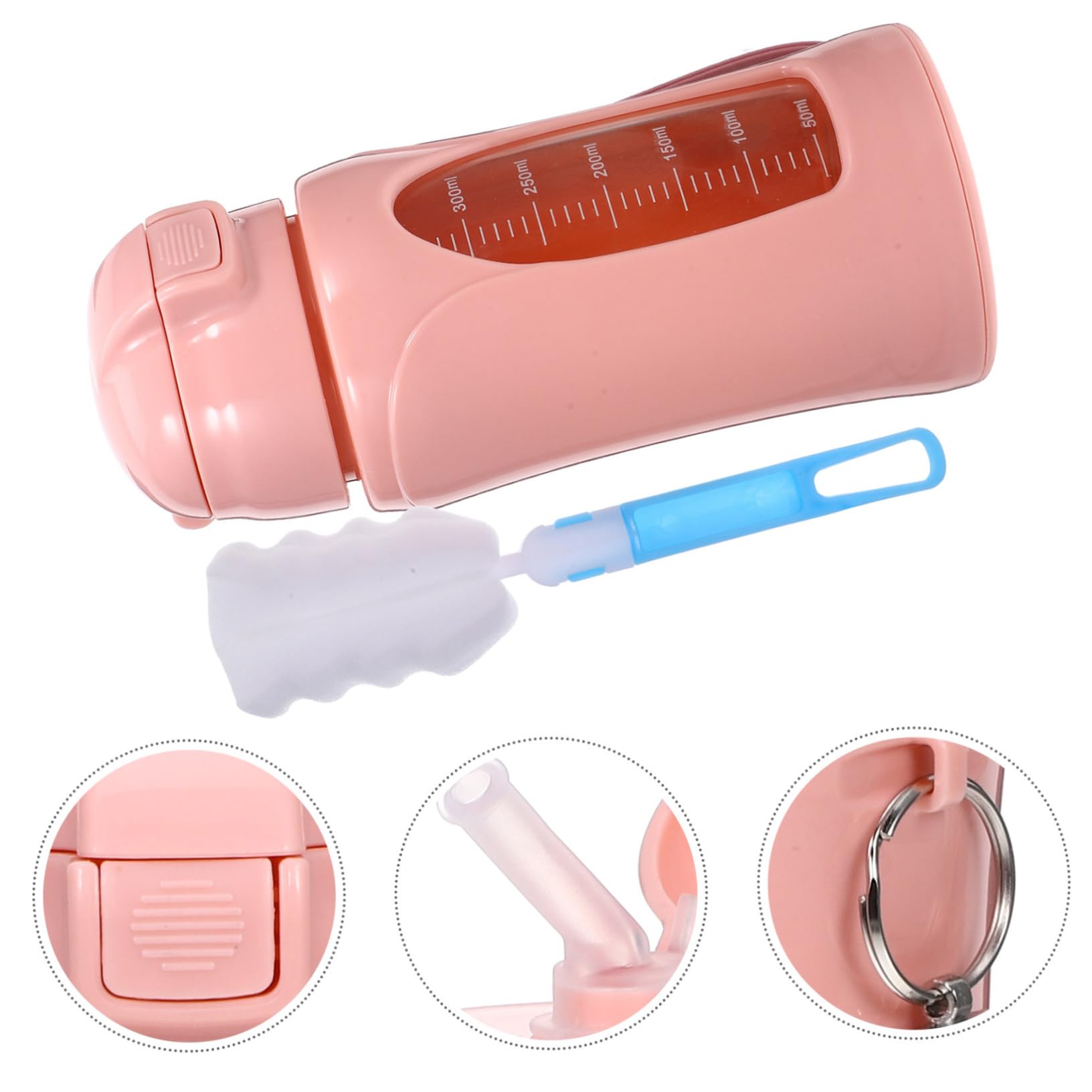 Gourde de Sport Portable en Verre 380ml Rose Paille