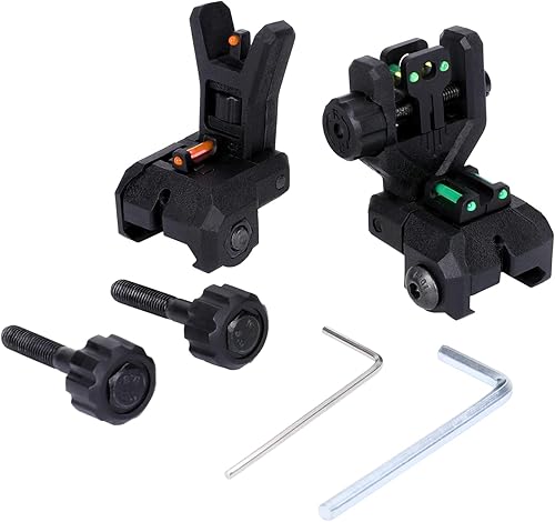 Miniatura 8 de con puntos verdes y rojos completos de polímero de fibra óptica miras de hierro miras delanteras y traseras