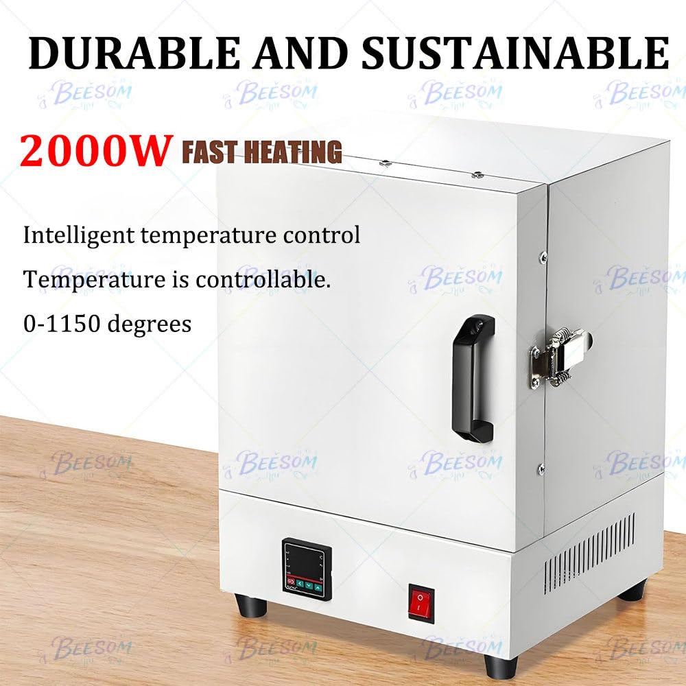 Horno Ceramica 2000w,Horno Mufla Eléctrico De Resistencia,1150°c Alta Temperatura,para Tratamiento Joyas,Vocción Cerámica Y Laboratorio